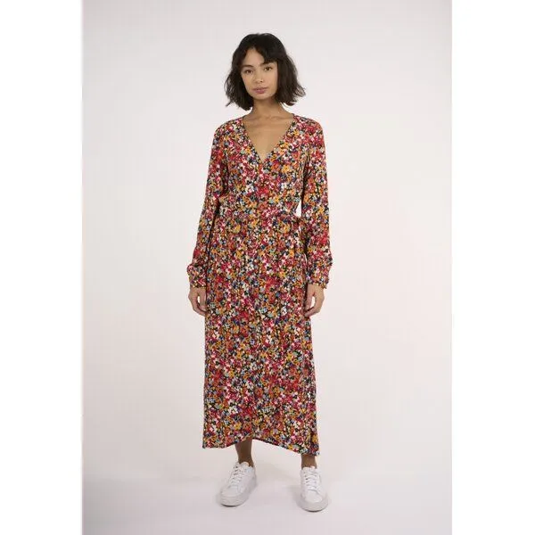 KnowledgeCotton Apparel KnowledgeCotton Apparel Wickelkleid FLOWER aus Lenzing EcoVero, Rot (item colour), – Produktbild 1 von 4