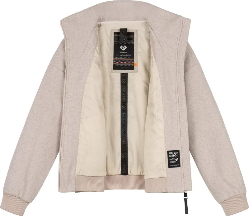 ragwear ragwear Outdoorjacke Toscia angesagte oversized Übergangsjacke in Woll-Optik, Braun, – Produktbild 1 von 5