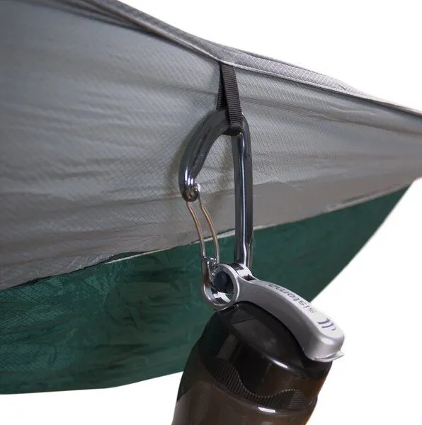 Hideaway Outfitters Hideaway Outfitters Doppel Reisehängematte aus atmungsaktiver Fallschirmseide inklusive Baumgurte und Karabiner, Grau-grün, – Produktbild 1 von 4