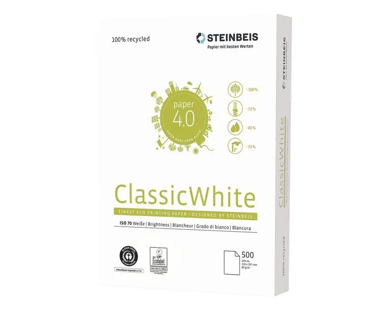 Steinbeis 500 Blatt Steinbeis Recycling Kopierpapier "No.1, ClassicWhite", DIN A4 – Produktbild 5 von 7