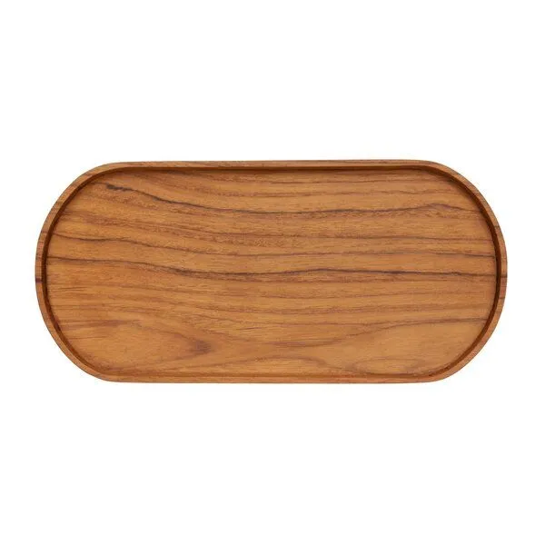 Originalhome Originalhome Ovales Tablett aus recyceltem Teakwurzelholz, Natur, – Produktbild 1 von 2
