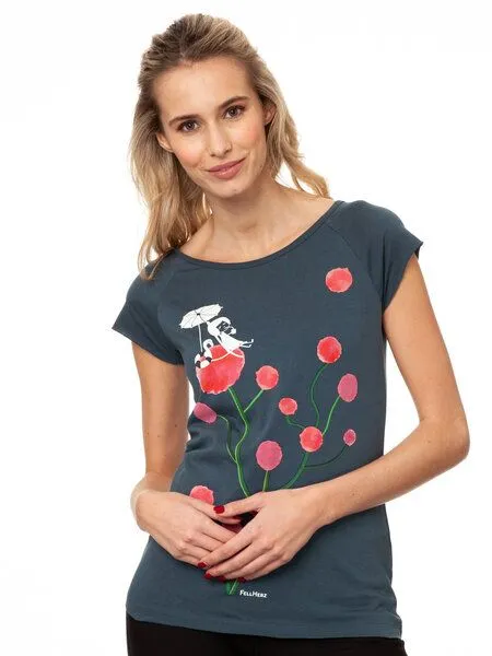 FellHerz FellHerz Damen T-Shirt Sundowner Bio Fair, Thundercloud (blau), – Produktbild 3 von 4