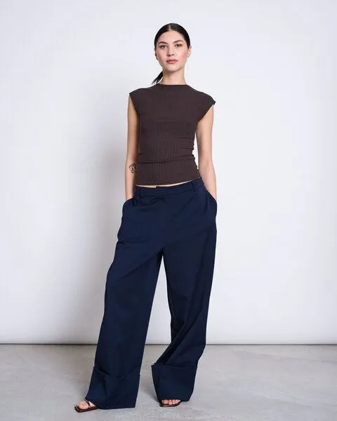 JAN N JUNE JAN N JUNE Ripp T-Shirt APIS aus Lyocell, Braun, – Produktbild 1 von 3