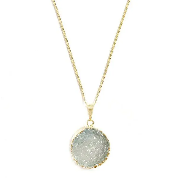 Crystal and Sage Crystal and Sage Achat Halskette rund, vergoldet oder versilbert, Vergoldet, – Produktbild 1 von 3