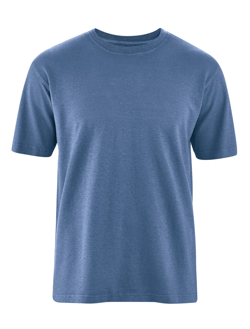 HempAge Hempage Herren vegan T-Shirt Basic Blueberry, Blau, – Produktbild 1 von 2