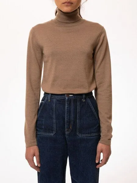 Nudie Jeans Nudie Jeans Pullover Vivi Rollneck aus Wollmix, Beige, – Produktbild 1 von 3