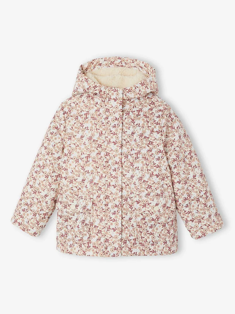 Vertbaudet Regenjacke mit magischen Blumenmotiv und Teddyfleece-Futter Mädchen vanille, Vanille, – Produktbild 1 von 7