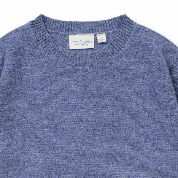 Sense Organics Sense Organics Kinder Strickpullover aus Merinowolle, Modell IKE, Denimblau melange, – Produktbild 2 von 3