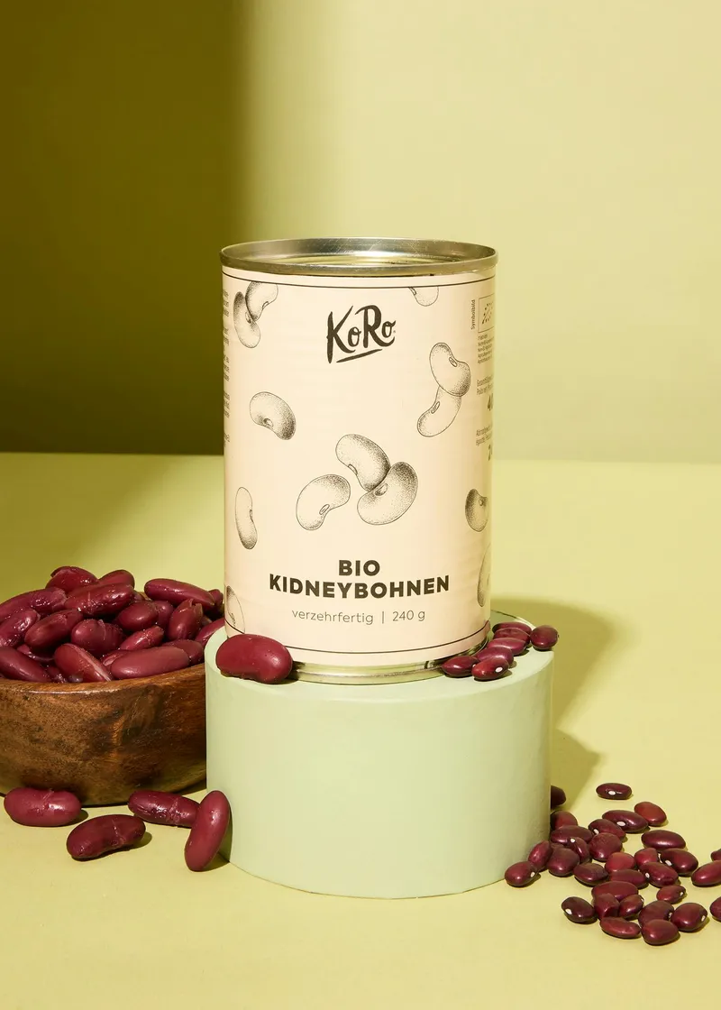 KoRo Verzehrfertige Bio Kidneybohnen in der Dose 240 g – Produktbild 1 von 5