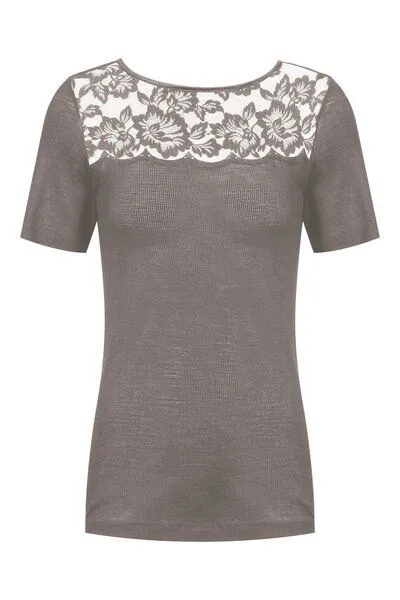 mey Mey Damen T-Shirt Serie "Wool Love" Merinowolle, Deep taupe, – Produktbild 3 von 3