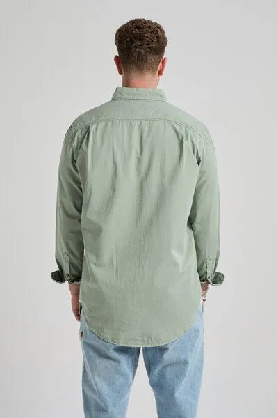 Trendsplant Trendsplant Postiguet Pigment Dyed Twill Shirt Eucaliptus, Grün, – Produktbild 4 von 4