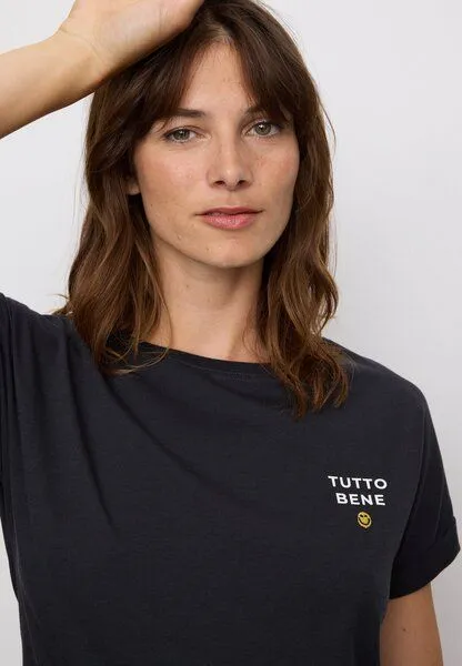 recolution Damen T-Shirt aus Bio-Baumwolle - CAYENNE TUTTO BENE - recolution, Black (schwarz), – Produktbild 1 von 4