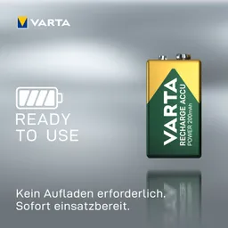 Varta Varta 9V-Block Akku NiMH 200 mAh Ready 2 Use – Produktbild 1 von 1