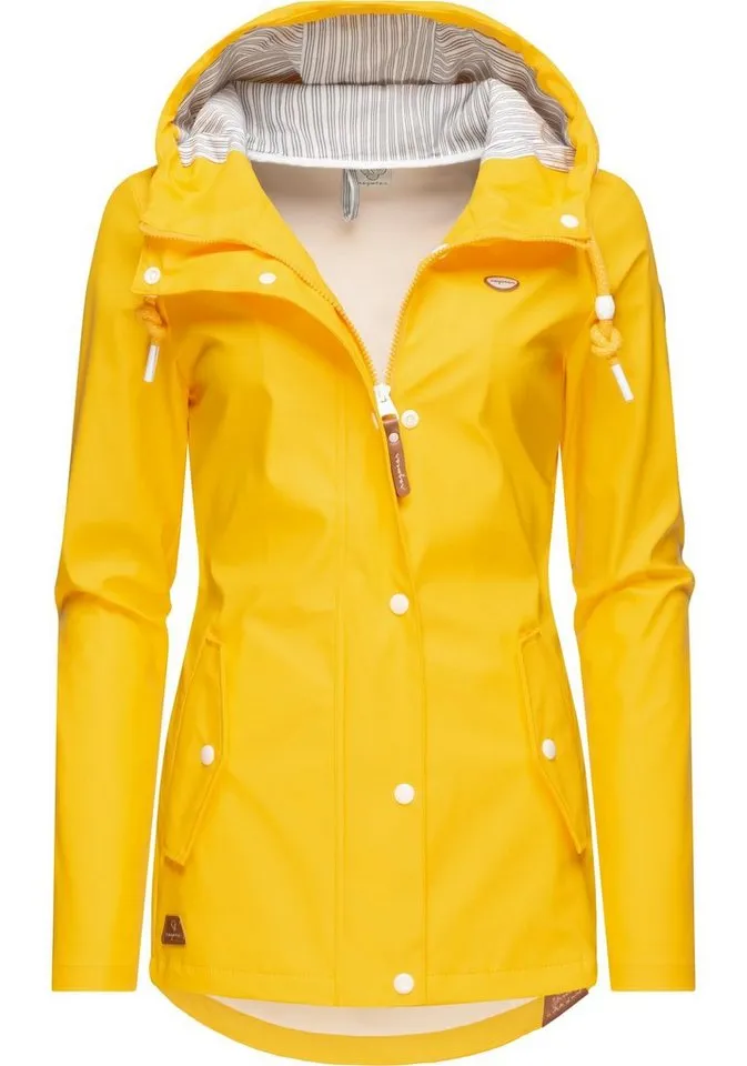 ragwear ragwear Regenjacke YM-Marge stylische Übergangsjacke mit großer Kapuze, Gelb, – Produktbild 1 von 3
