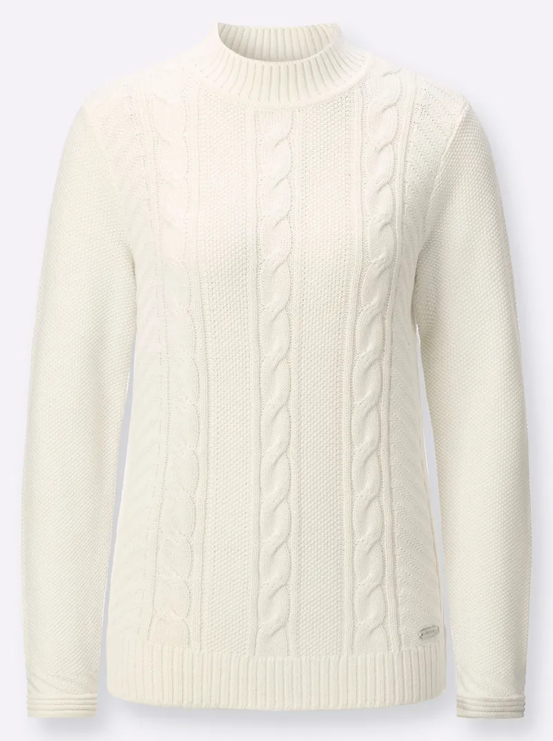 Witt Stehkragenpullover ecru, Ecru, – Produktbild 1 von 2