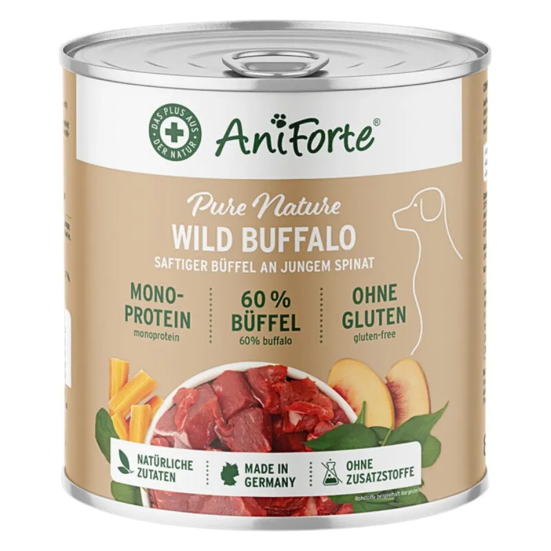 AniForte AniForte Nassfutter WildBuffalo Büffel mit Spinat 6x800 g – Produktbild 1 von 2