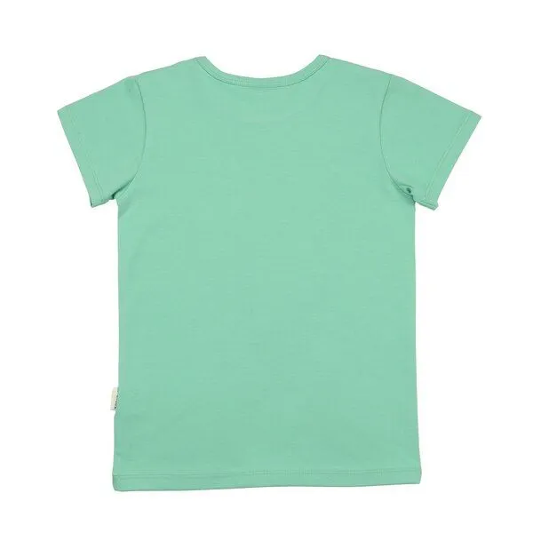 Walkiddy Kinder T-Shirt GOTS-zertifiziert aus Bio-Baumwolle, mint „Funny Crocodiles“, kurzarm mit Krokodilmotiv – Walkiddy, weich & hautfreundlich, Blau, – Produktbild 2 von 3