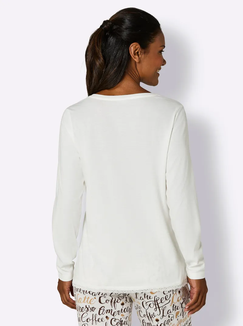 wäschepur Schlafanzug-Shirt ecru, Ecru, – Produktbild 2 von 2