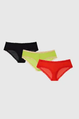 Understatement Understatement Damen vegan Multipack 3x Slips Mesh Lace Multicolor – Produktbild 1 von 1