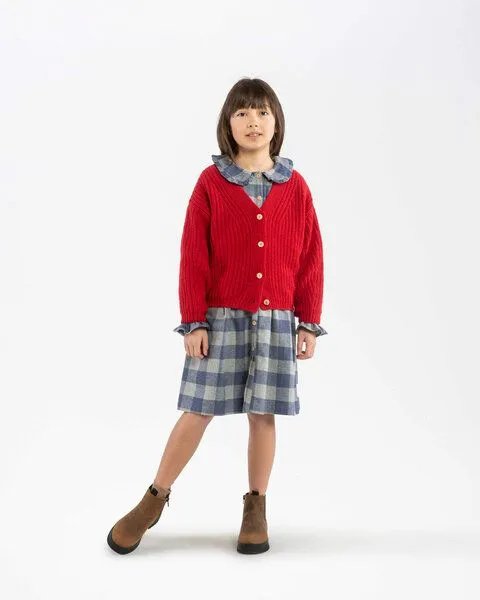 MATONA Matona Strickcardigan für Kinder aus Bio-Baumwolle und Wolle / V-Neck Cardigan, Poppy, – Produktbild 3 von 4