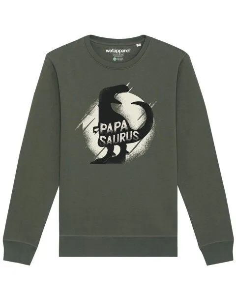 watapparel watapparel Sweatshirt Unisex Papasaurus, Khaki, – Produktbild 1 von 3