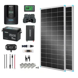 Renogy DE 2 kWh 400 W 12 V Solarpanelsystem mit Solarpanel, - Topcon-Solarmodul / 200Ah Core Mini Lithium Batterie / 2000W Wechselrichter Reine Sinuswelle – Produktbild 1 von 1