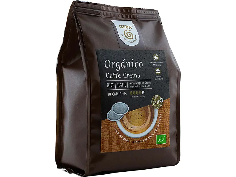 gepa GEPA Bio Kaffeepads "Crema" 18 x 7 g – Produktbild 1 von 1