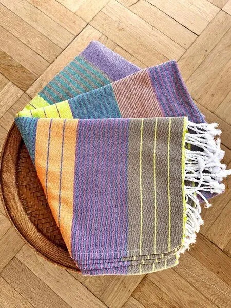 Karawan authentic Karawan authentic Fouta Hammamtuch aus Biobaumwolle, Purple sun, – Produktbild 3 von 4