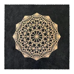 Veskor Cassiopeia Veskor Cassiopeia DODEKAGON Heilige Geometrie Linoldruck | 22 × 22 cm | Gold auf Schwarz – Produktbild 1 von 1