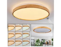 hofstein Deckenleuchte dimmbare Deckenlampe aus Metall/Bambus/Kunststoff in Weiß/Natur, LED wechselbar, 3000 - 6000 Kelvin, LED Leuchte(50cm), 4100 Lumen, 3000 -6000 Kelvin, inkl. Fernbedienung – Produktbild 1 von 1