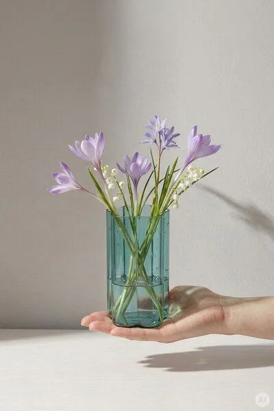 Tranquillo Tranquillo Vase RAIINBOW klein – Borosilikatglas, Grün, – Produktbild 2 von 3