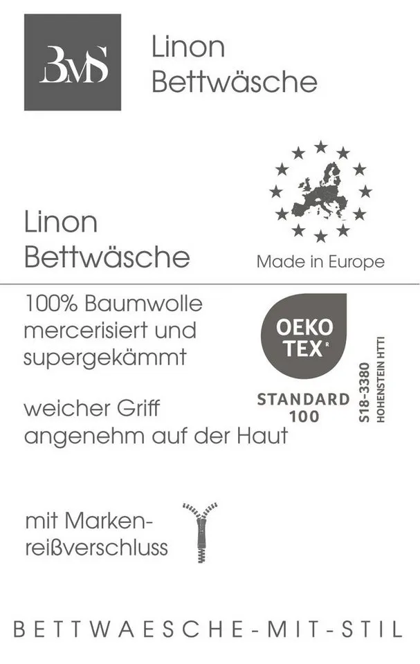BETTWAESCHE-MIT-STIL Bettwäsche Renforcé / Linon Bettwäsche 100% Bio Baumwolle (kba), Rot, – Produktbild 2 von 3