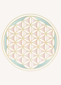 Crystal and Sage Crystal and Sage Poster Blume des Lebens, Pastellfarben und gold – Produktbild 1 von 1