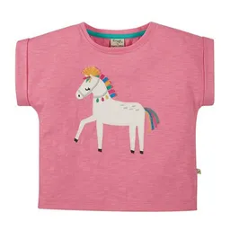 Frugi Frugi T-Shirt Pferd in pink Sophia Slub T-Shirt Mid Pink/Horse – Produktbild 1 von 1