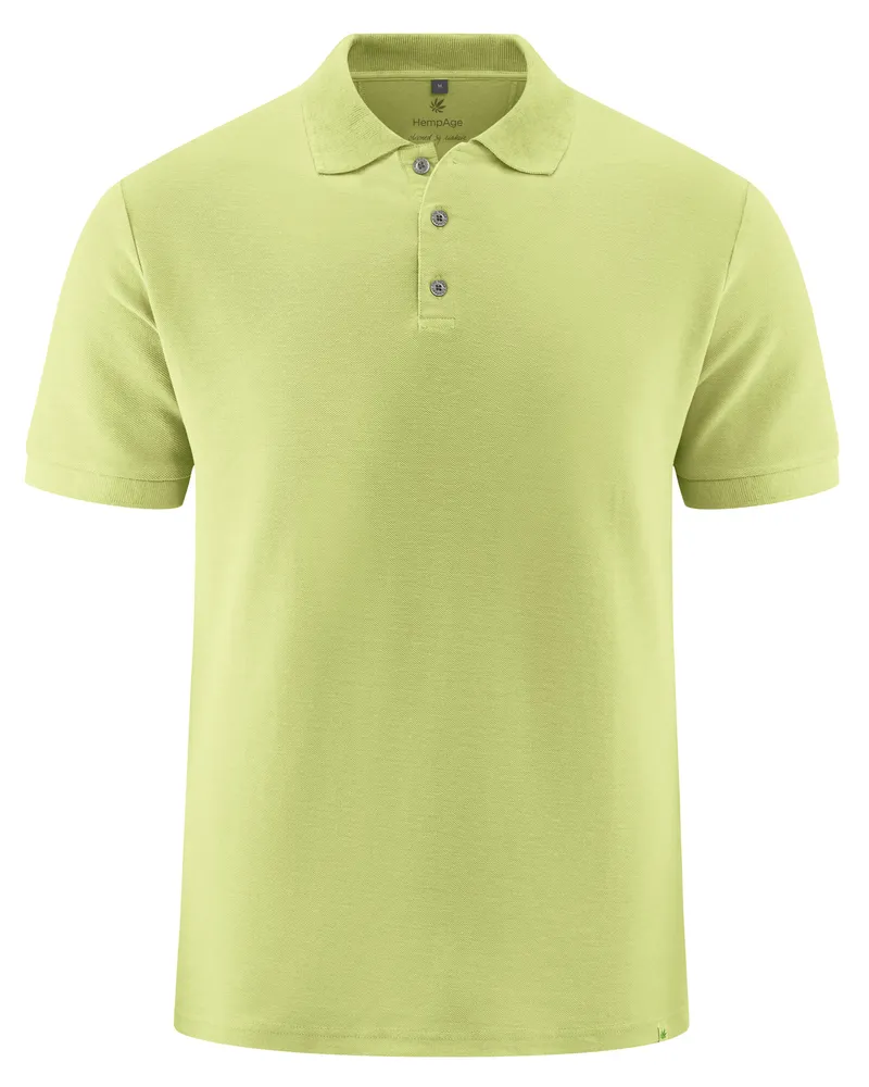 HempAge Hempage Herren vegan Polohemd Aus Piqué Jersey Bambusgrün, Grün, – Produktbild 1 von 2