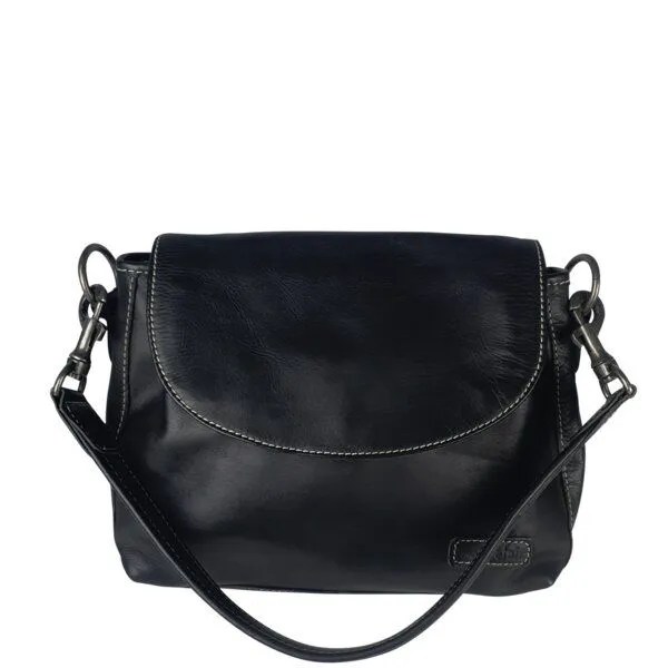 manbefair manbefair Handtasche Hanna aus Vollrindsleder im Vintage Look, Schwarz, – Produktbild 3 von 4