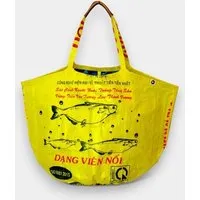 REFISHED fair fashion REFISHED fair fashion Tasche 'SOULMATE' - upcycelte Fischfuttersäcke, #fish gelb-dollar, – Produktbild 2 von 7