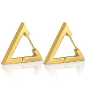 ELEKTROPULLI Dreieckige Ohrringe von Elektropulli, Gold, – Produktbild 2 von 4