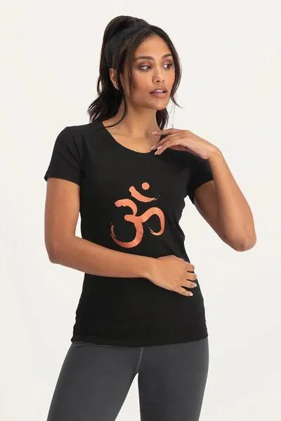 Urban Goddess Urban Goddess Om Core Yoga T-Shirt, Onyx black (schwarz), – Produktbild 1 von 4