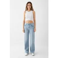 DAWN Damen Jeans DEW High Waist Flared DAWN Bio-Baumwolle, Light blue, – Produktbild 2 von 3
