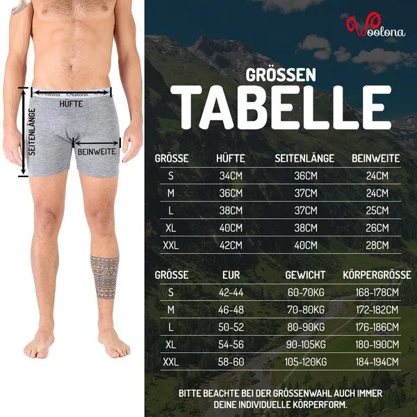 Woolona Woolona Merino Boxershort - ULTIMA - 100% Merinowolle, Grau, – Produktbild 1 von 2