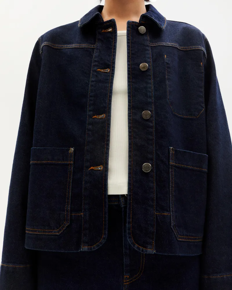 thinking mu Thinking MU Damen vegan Denim Jacket Medium Wash Debbie Dark Blue, Dunkelblau, – Produktbild 1 von 2