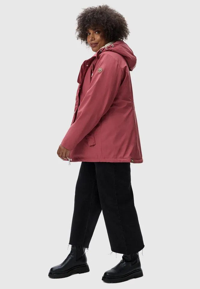 ragwear ragwear Regenjacke Marge warm gefütterter Damen Winter Regenmantel, Rosa, – Produktbild 2 von 5