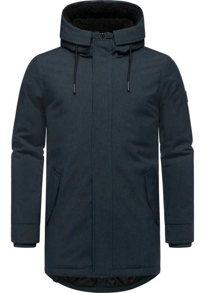 ragwear ragwear Kurzmantel Mr Smithem YOUMODO wasserdichte lange Herren Winterjacke mit Kapuze, Schwarz, – Produktbild 2 von 4