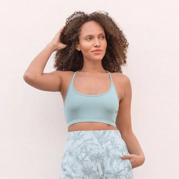 Jaya Jaya BEYONCE UNI - Damen - Bra für Yoga aus Biobaumwolle, Aqua/grün, – Produktbild 1 von 3