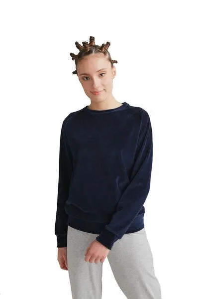 Leela Cotton Leela Cotton Damen Nicky Sweatshirt Bio Baumwolle, Nachtblau, – Produktbild 2 von 4