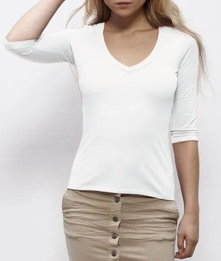 University of Soul University of Soul Damen Dreiviertelarm-Shirt aus Bio-Baumwolle "Destiny", Weiß, – Produktbild 1 von 1