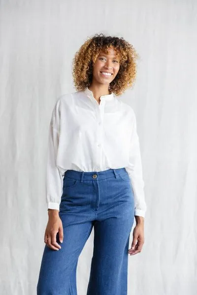 Jyoti - Fair Works Jyoti - Fair Works Bio-Baumwoll Bluse Hawali Jamdani – Produktbild 4 von 4