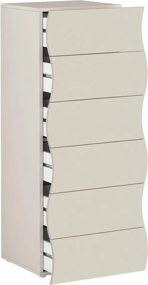 Home affaire Kommode, Onda, 50 cm breit, Kaschmir matt, 6 Schubladen, Made in Italy, Braun, – Produktbild 5 von 5