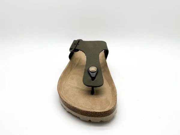 thies Vegane thies ® Eco Bio Thong Sandale aus rec. PET mit Kork-Tieffussbett, Seaweed, – Produktbild 3 von 4